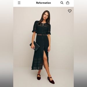 Reformation Woodsen Dress, Black size 4